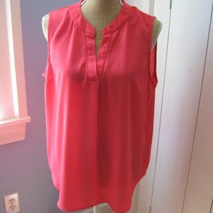 Tribal Coral Semi Sheer Sleeveless Blouse